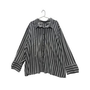 Maggie Barnes Men's Striped Button-Up Shirt | Size 5X (34/36)